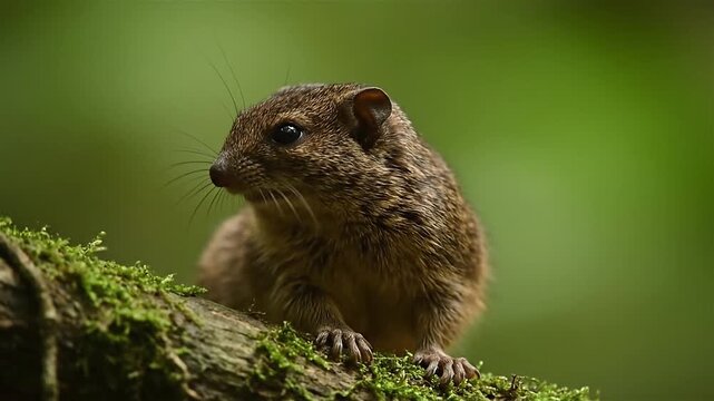 Close up of a Common Treeshrew (Tupaia glis) in Sabah, Borneo, Malaysia
