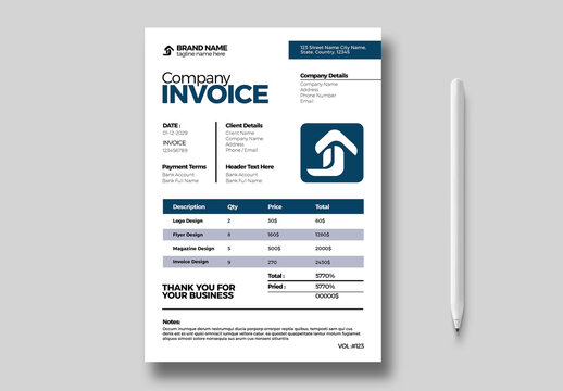 Clean Professional Billing Invoice Layout