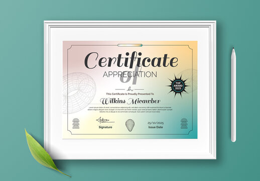 Elegant Certificate Of Achievement Design Template