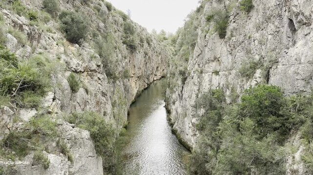 Turia River Canyon in Chulilla Valencia Spain Scenic Landscape View
