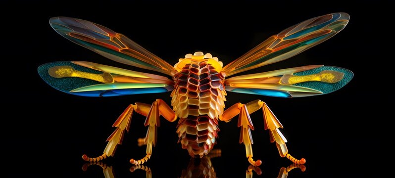 Hornet shaped matchstick carving,generative AI