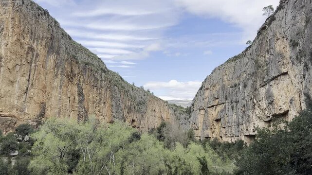 Turia River Canyon in Chulilla Valencia Spain Scenic Landscape View
