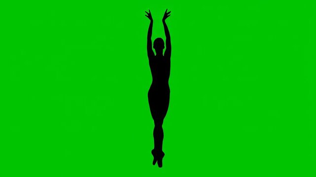 Dancer silhouette motion green screen
