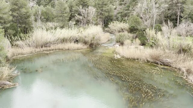 Turia River Canyon in Chulilla Valencia Spain Scenic Landscape View
