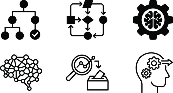 Conceptual illustration of cognitive processes systems thinking and artificial intelligence concepts