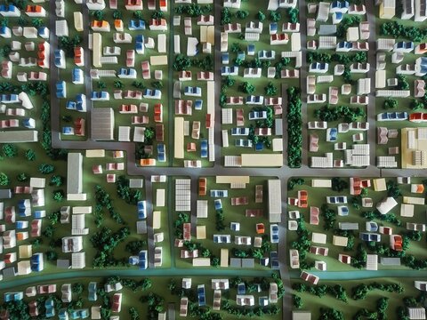 City street Urban planning development road Model Top view Downtown building residential Area