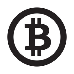 Obraz premium Black and white circular bitcoin symbol with a large b design