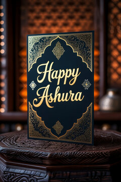 Postcard banner poster Muslim holiday of Ashura 10th day of holy month of Muharram AI Generative