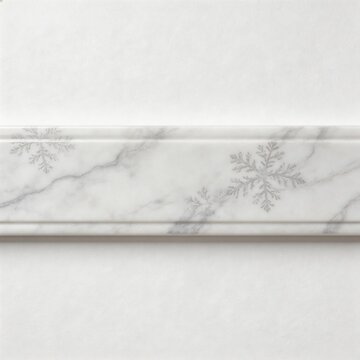 Marble trim with snowflake patterns