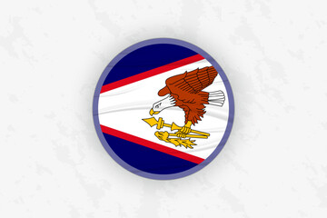 Obraz premium American Samoa Flag Circular Sticker Design, National Pride Decal.