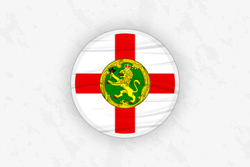Naklejka premium Alderney Flag Circular Sticker Design, National Pride Decal.