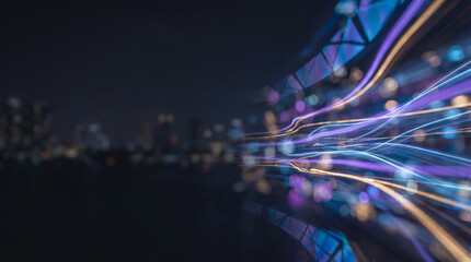 Obraz premium Neural Connections and Data Flow in 3D Space, Artificial Intelligence Visual
