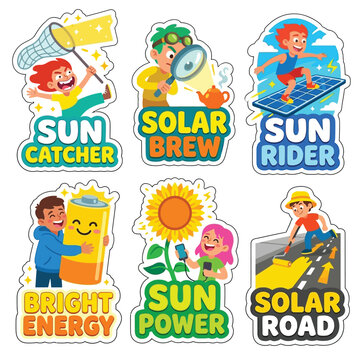 Futuristic 2D Stickers Of People Catching Sunbeams With Nets And Charging Sunflowers For World Environment Day Renewable Energy Innovation Sun Power Technology And Green Future Power Art Scene