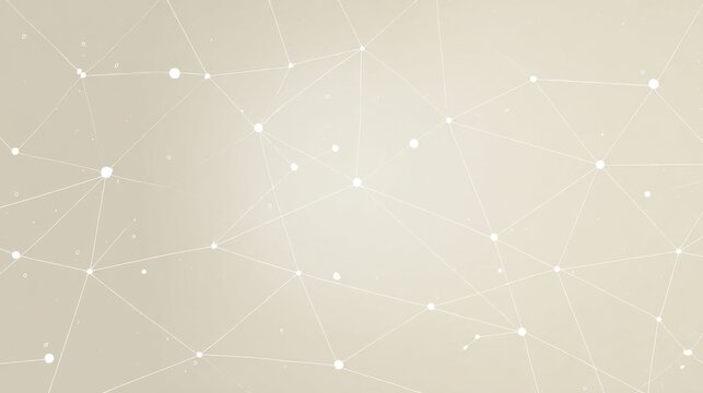 A neutral beige backdrop displaying an abstract network of lines and connected nodes