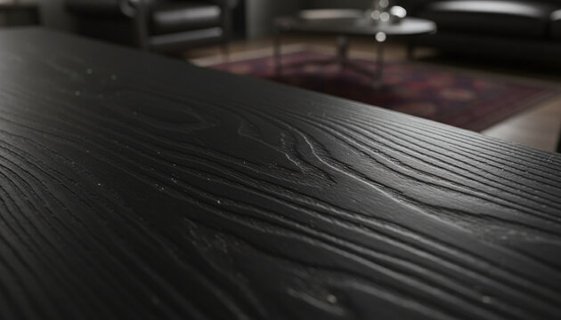 Polished ancient Bog Oak wood texture with silver grain patterns