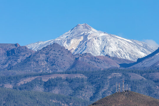 Pico del Teide volcano highest mountain in Spain on Tenerife island