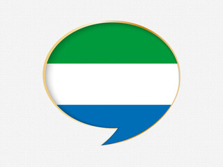 Obraz premium Sierra Leone in a Speech Bubble Design on Golden Frame.