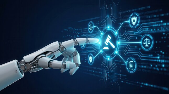 AI regulates digital law through compliance dashboards and secure automation for ethical governance.