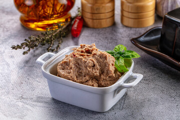 Fototapeta premium Duck liver spread pate for snack
