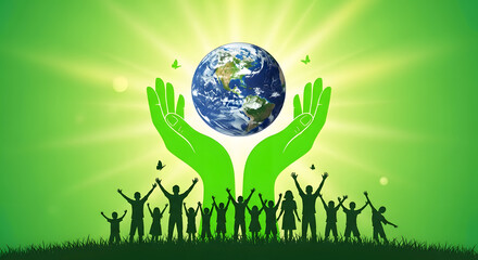 Naklejka premium Protecting our planet a symbol of global unity and environmental stewardship