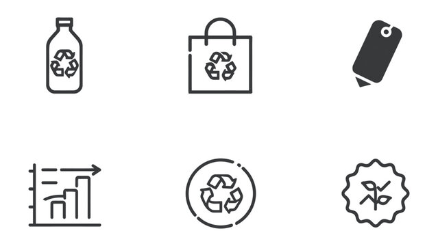 Recycle Symbol Icons Set: A comprehensive collection of meticulously designed icons that embody the ethos of environmental responsibility.