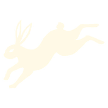 Paper art style jumping rabbit silhouette bright yellow
