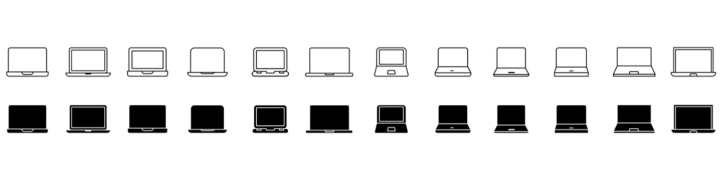 Laptop icon vector set. Computer  illustration sign collection. device symbol. pc logo.
