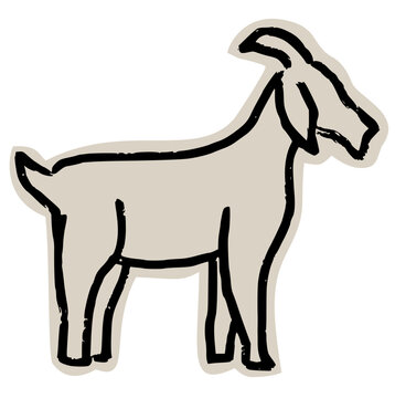 goat scrapbook collage style, ram livestock, mountain billy, farm animal, horned creature, ranch fauna, caprine silhouette, aesthetic junk journal torn paper cutout