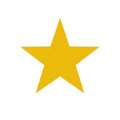 Obraz premium Isolated yellow five-pointed star shape, simple geometric icon for achievement, success, rating, or quality assessment