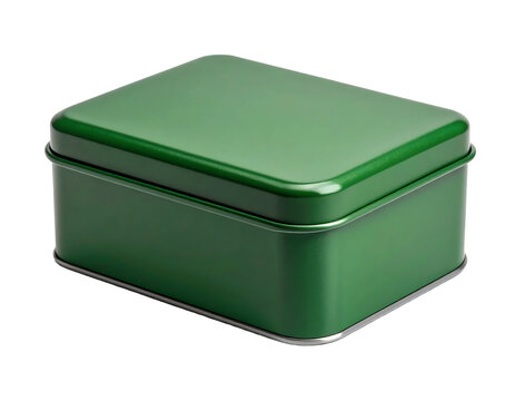 Green Metal Tin Container Box.