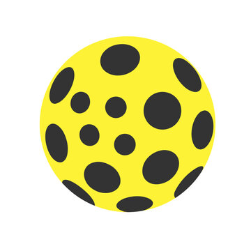 pickleball ball with holes isolated on background