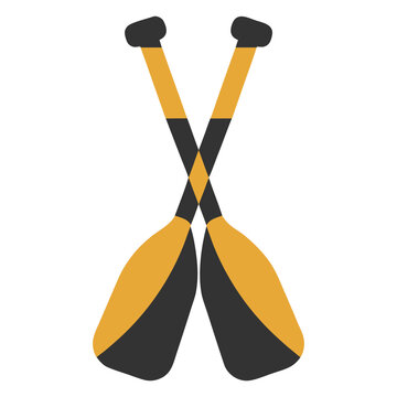 Crossed and kayak paddles isolated on for Sports and Fitness Design