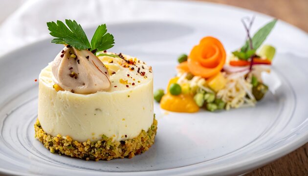 Delicious gourmet food on plate.