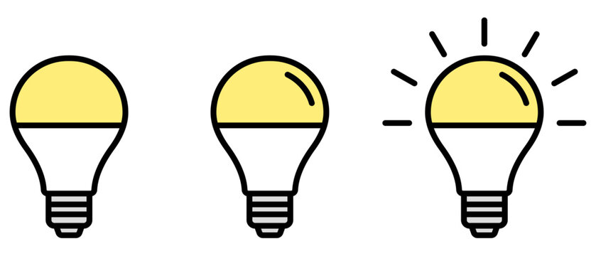 電球・電気・LED省エネのアイコンイラスト