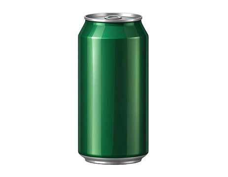 Green soda aluminum beverage can on Transparent Background PNG