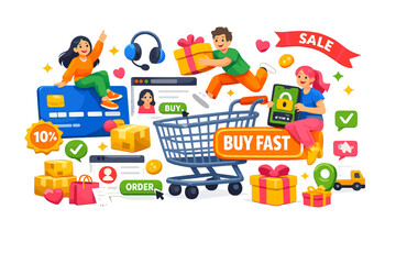 Fototapeta premium Online Shopping Experience