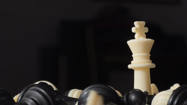Epic win White Chess King Standing Alone - Victory and Resilience Concept