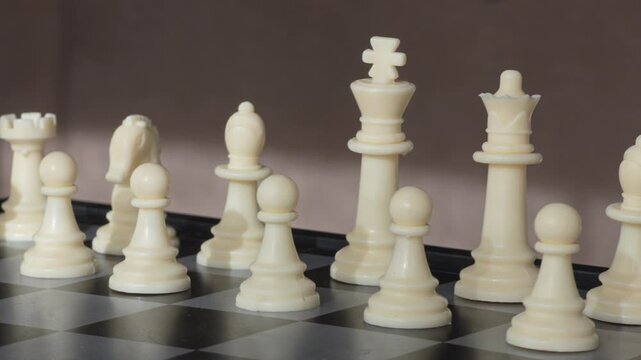 Panning Chess opponent duel and rivalry confrontation. Teamwork, Tactical Partnership and Skill