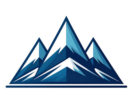 Mountain peaks in dark blue on Transparent Background PNG