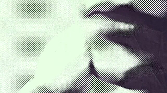 Halftone Animation of a Woman Lips with Dual Tone Color