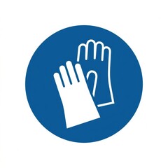 Obraz premium Safety Gloves Mandatory Sign for Workplace Protection and Compliance in Industrial Environments to Promote Worker Safety Measures Effectively