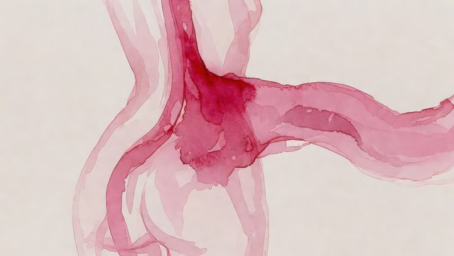 Emotional and symbolic breast cancer awareness concept featuring a woman modestly covering her chest with a glowing pink ribbon. Soft cinematic lighting and subtle motion create a respectful and power