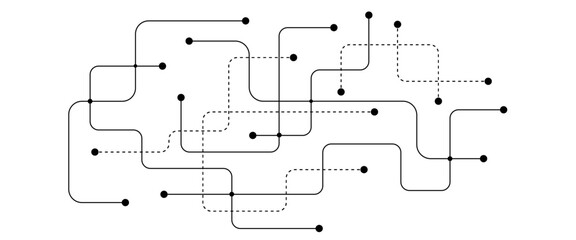 Vector abstract geometric technology and connection concept. © NATOK 2.0