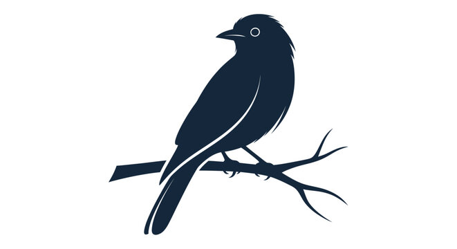Silhouette of a bird perched on a branch