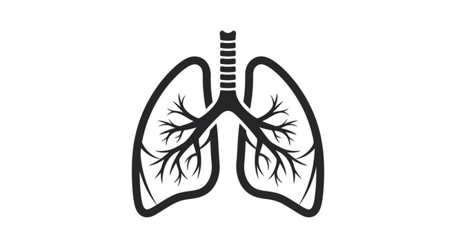Stylized illustration of human lungs and trachea