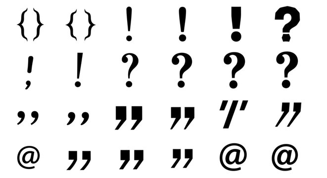 Array of punctuation marks and assorted symbols arranged in a decorative typographic composition.
