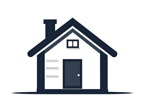 Simple House Icon With Roof on Transparent Background PNG