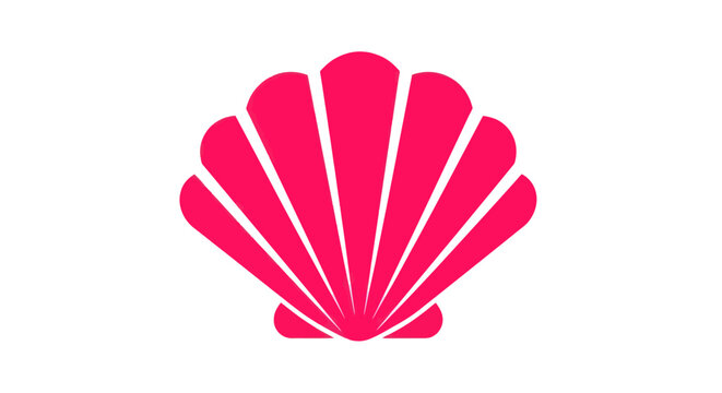 Pink seashell icon symbol object.