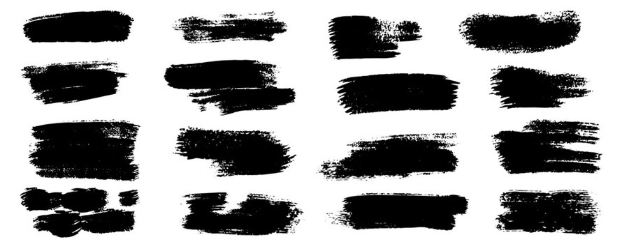 brush background stroke paint marker abstract line black ink texture on white surface for minimal backdrop. mark set detail with grunge effect and rough texture. modern graphic design