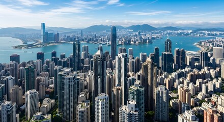 Fototapeta premium Hong kong skyline a breathtaking view of modern architecture and natural beauty